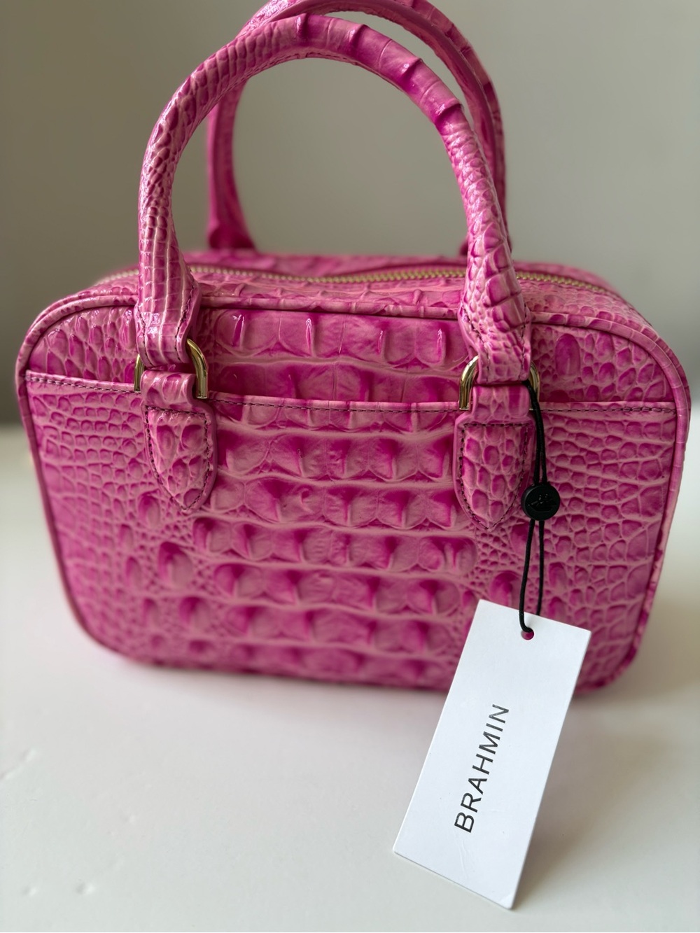BRAHMIN Candy Pink Melbourne Collection Mara Mini Satchel Bag - - Picture 7 of 15